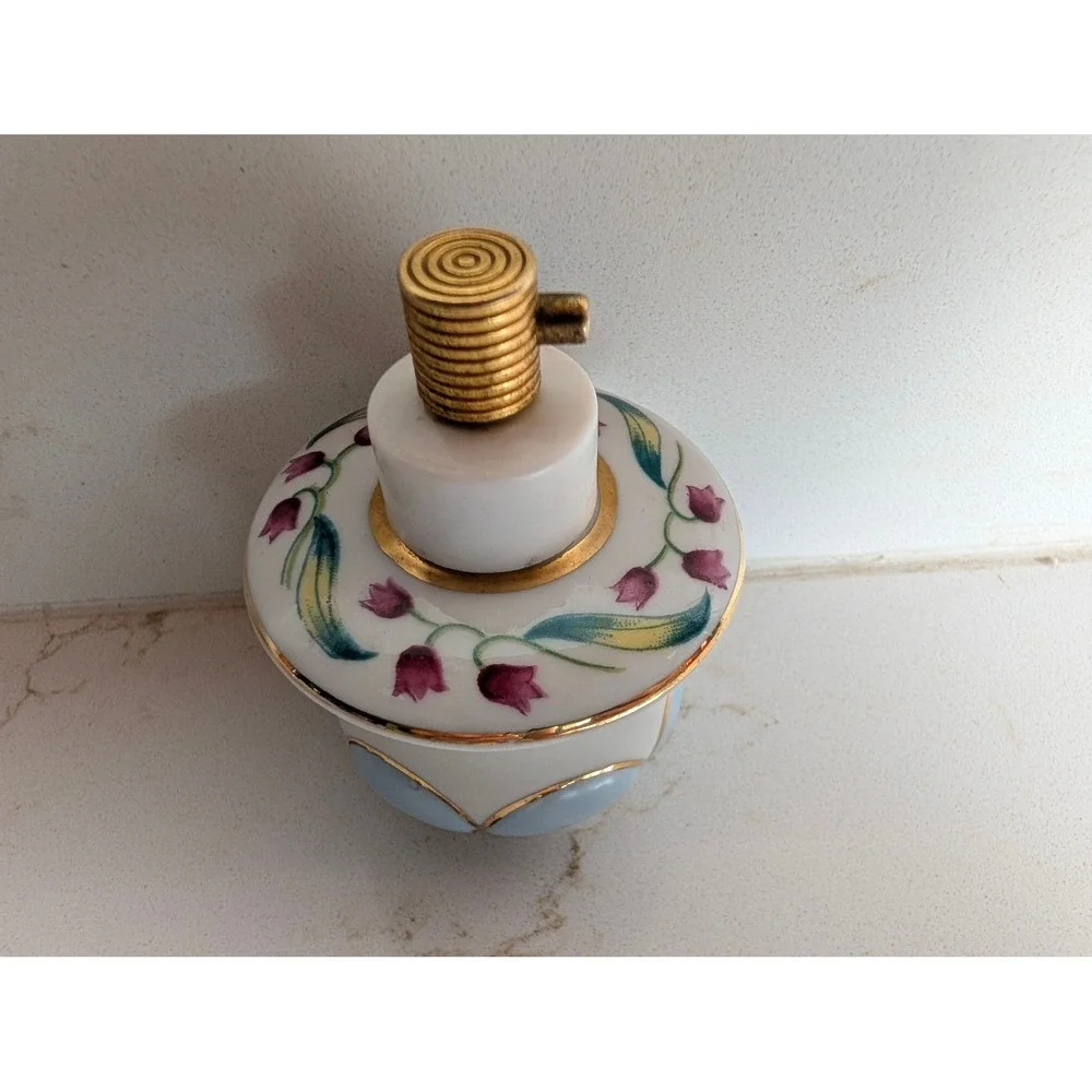 Vintage Price Product Hand Painted Porcelain Perfume Atomizer Floral Gold Trim
